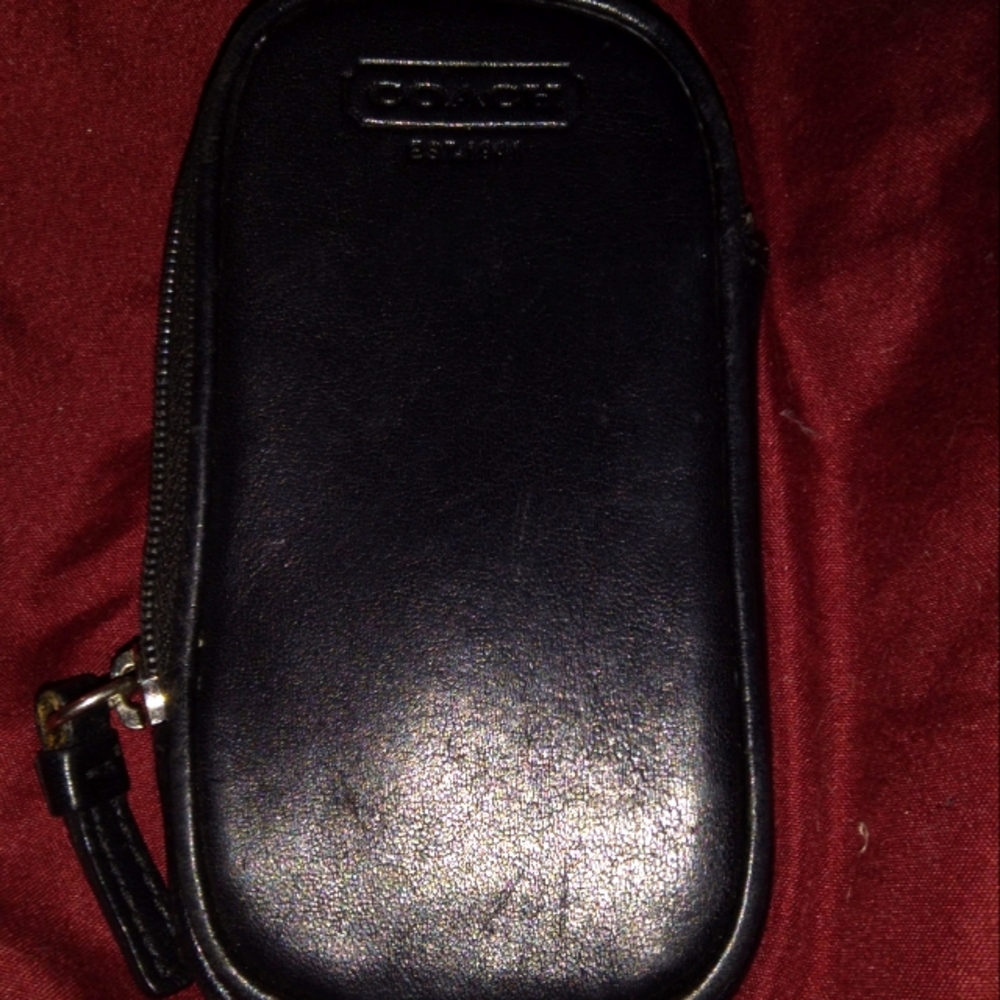 Coach Black Leather coin purse